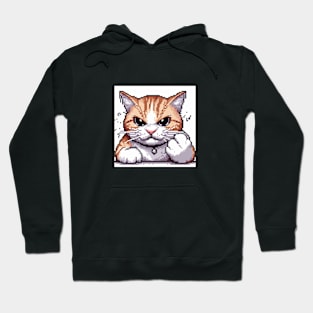 Angry cat in pixel art Hoodie